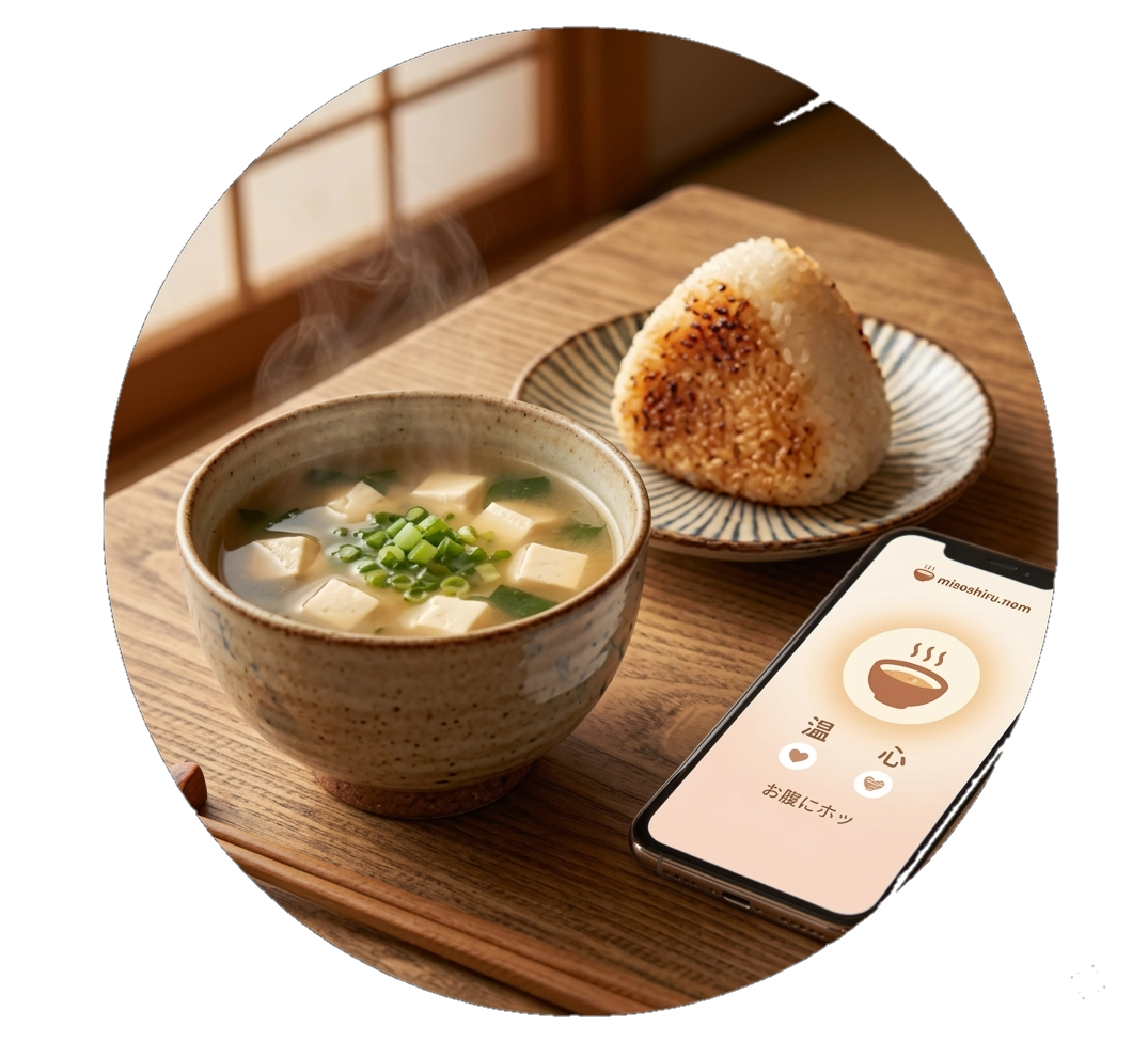 味噌汁とおにぎり